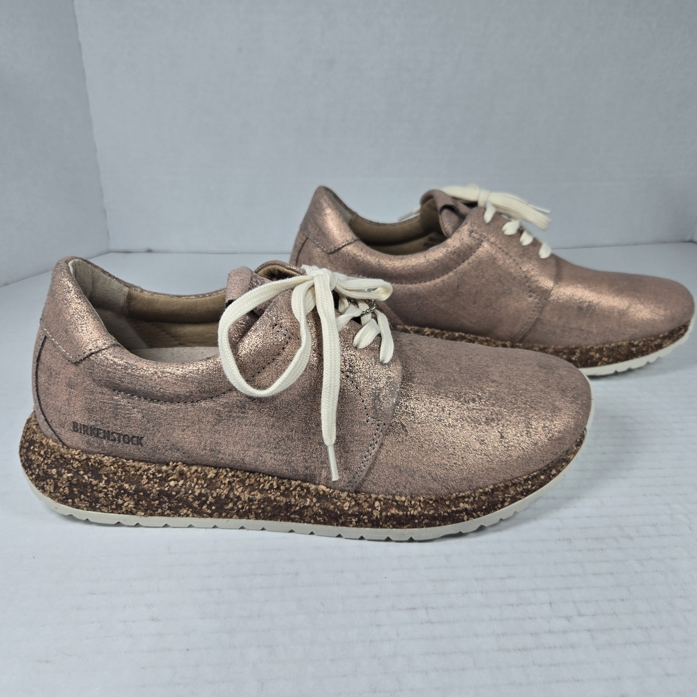 Birkenstock Wrigley Dusty Rose Metallic Sneakers Size EU 39 Narrow US Women's 8 - Picture 5 of 11